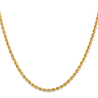 14k 2.75mm Solid Rope Chain