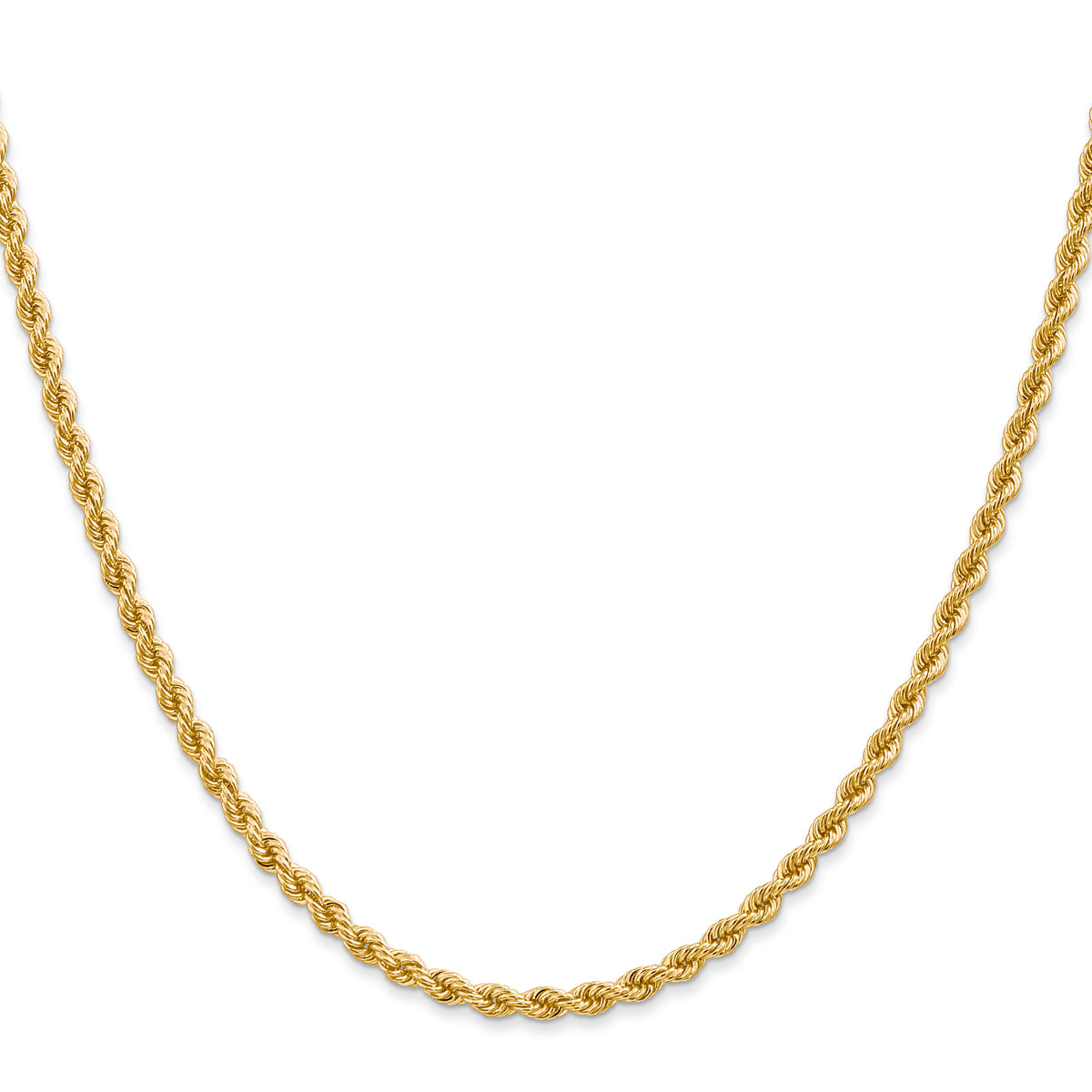 14k 2.75mm Solid Rope Chain