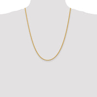 14k 2.75mm Solid Rope Chain