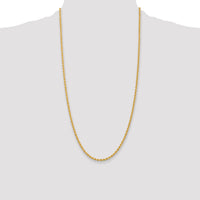 14k 2.75mm Solid Rope Chain