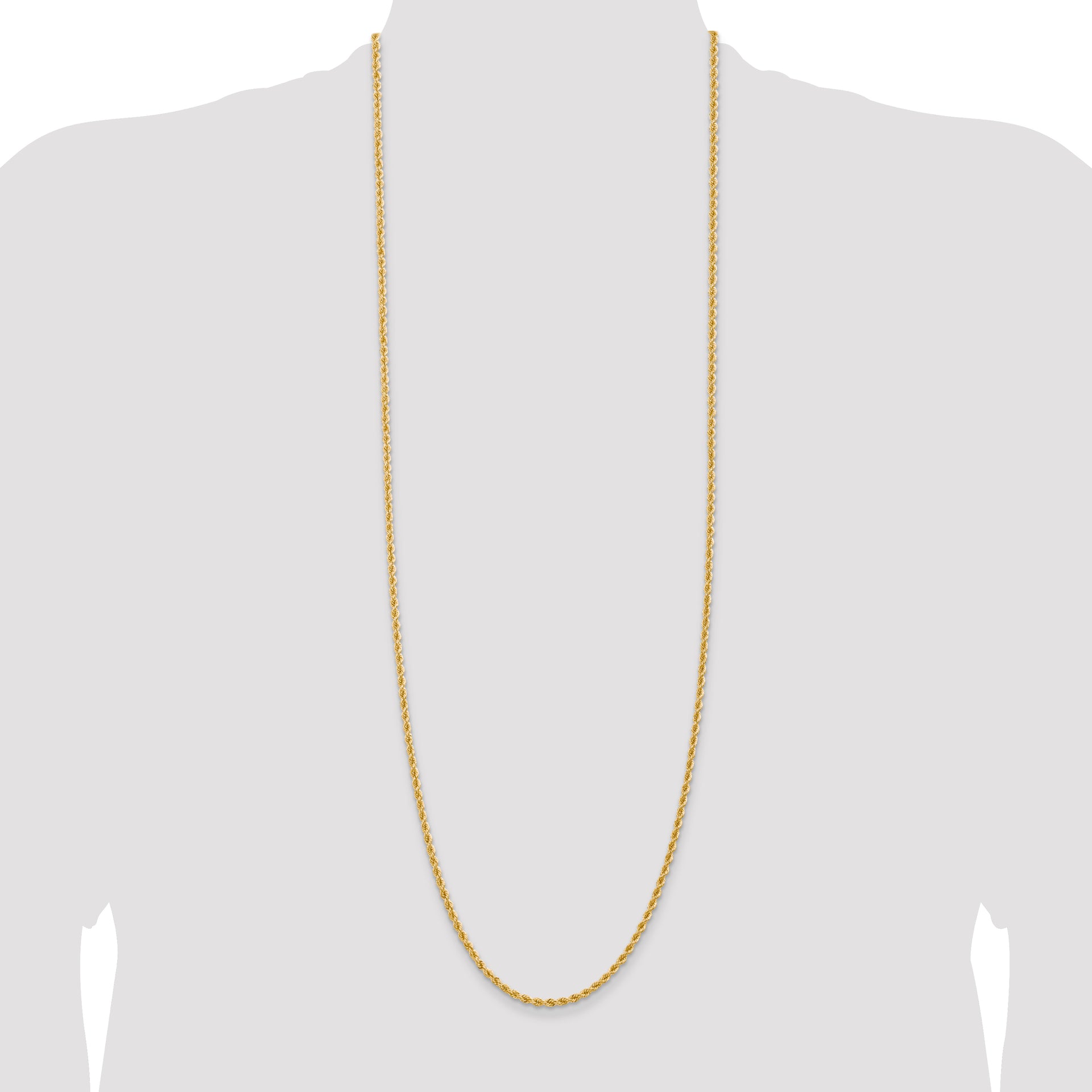 14k 2.75mm Solid Rope Chain