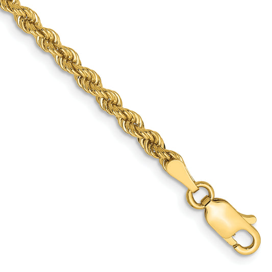 14k 2.75mm Solid Rope Chain Anklet