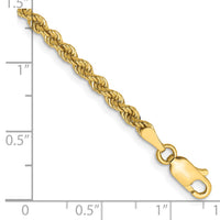 14k 2.75mm Solid Rope Chain Anklet