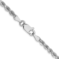 14k White Gold 2.75mm Diamond-cut Rope Chain