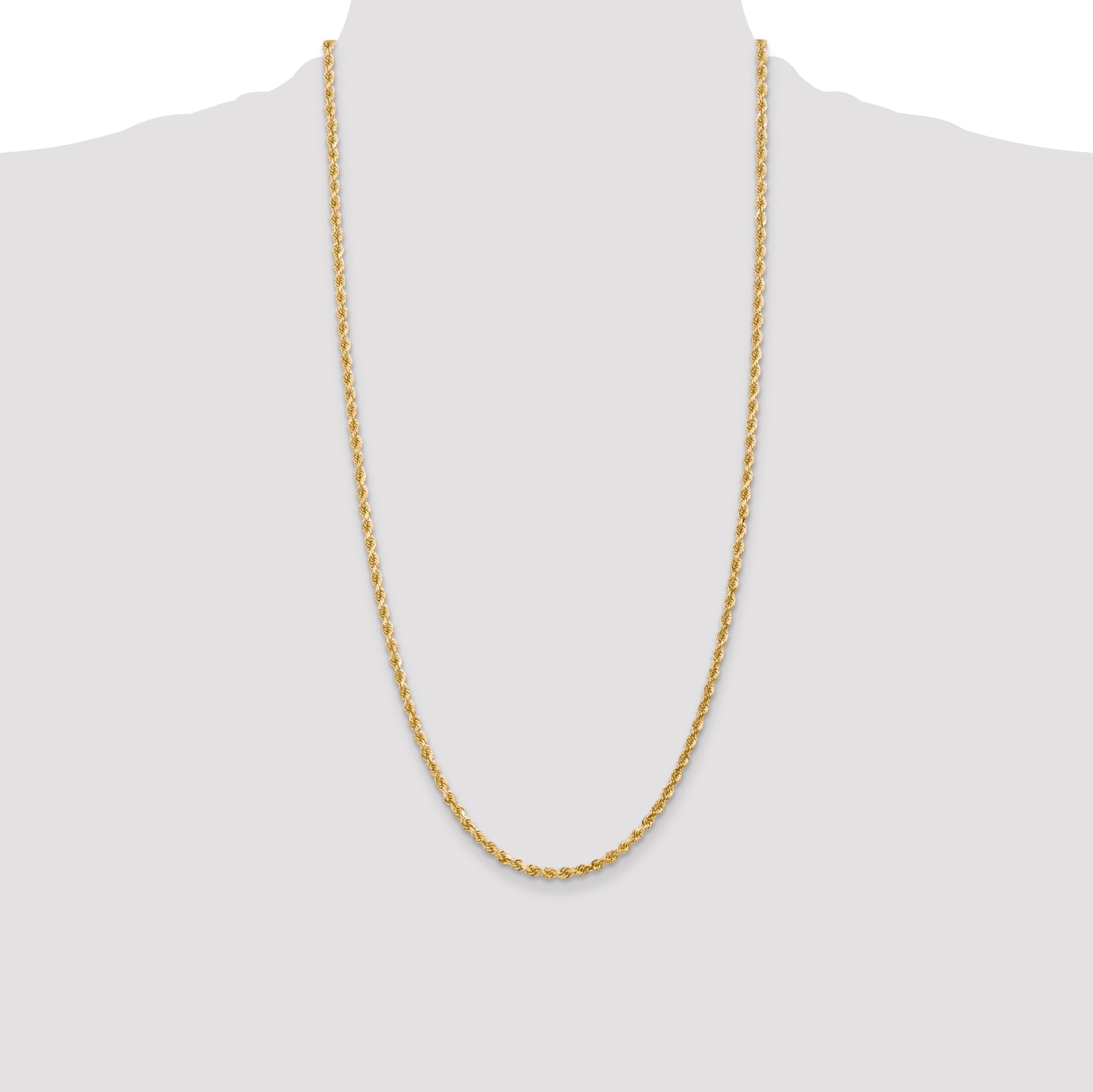 14k 3.0mm Diamond-cut Rope Chain