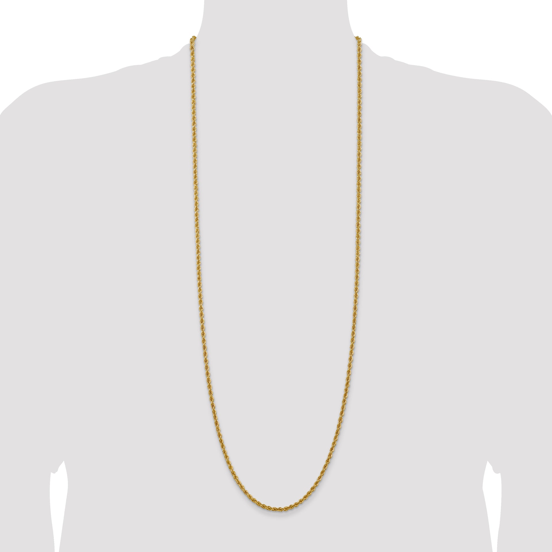 14k 3.0mm Solid Rope Chain