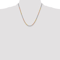 14k Tri-color 3.0mm Diamond-cut Rope Chain