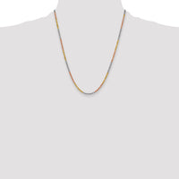14k Tri-color 3.0mm Diamond-cut Rope Chain