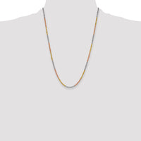 14k Tri-color 3.0mm Diamond-cut Rope Chain