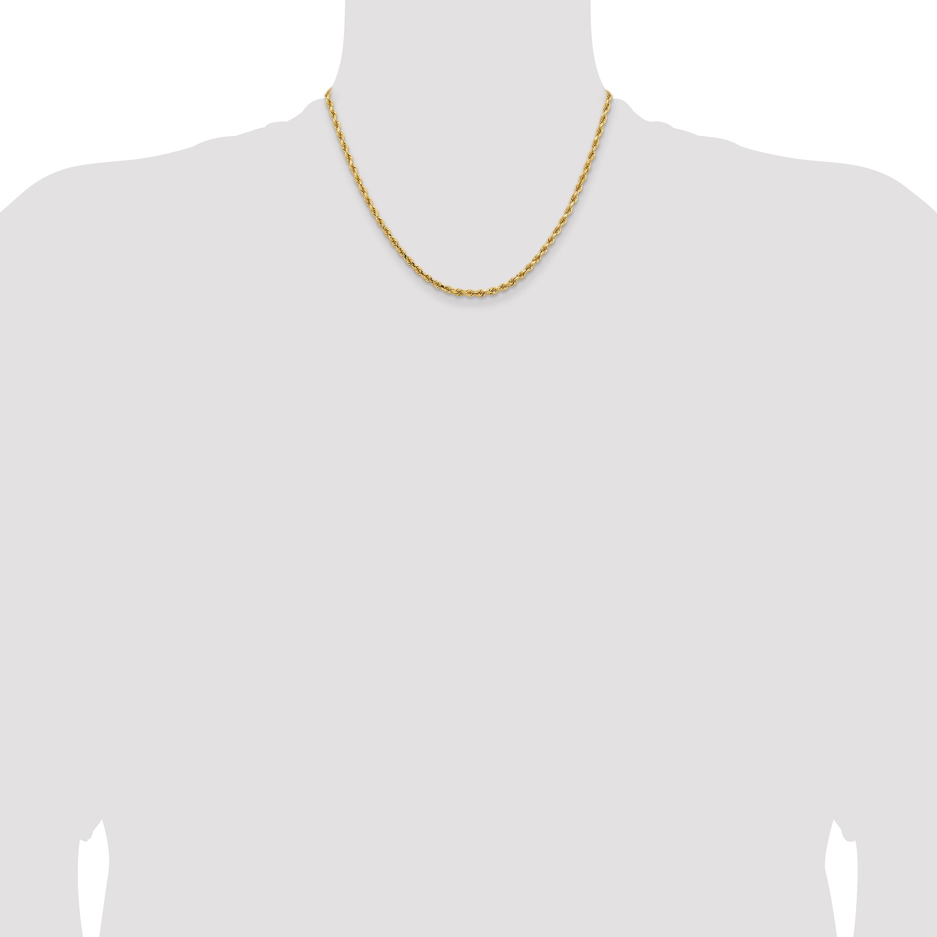14k 3.25mm Diamond-cut Rope Chain