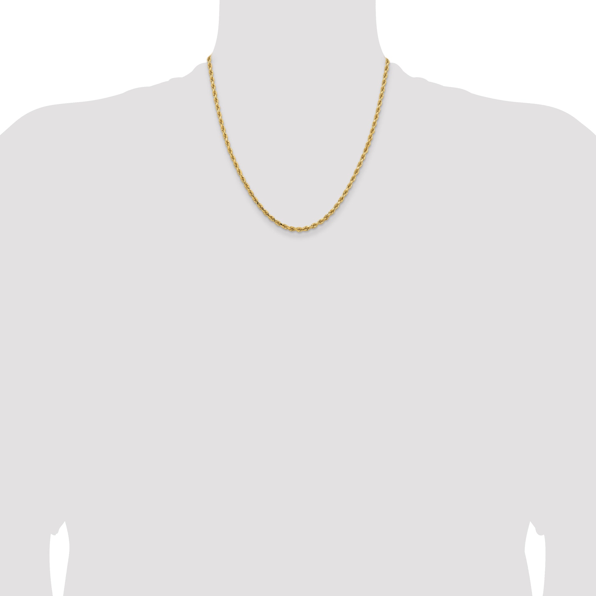 14k 3.25mm Diamond-cut Rope Chain