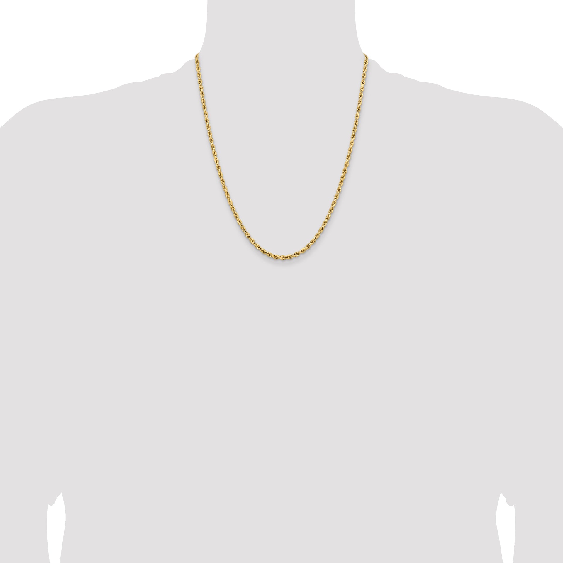 14k 3.25mm Diamond-cut Rope Chain