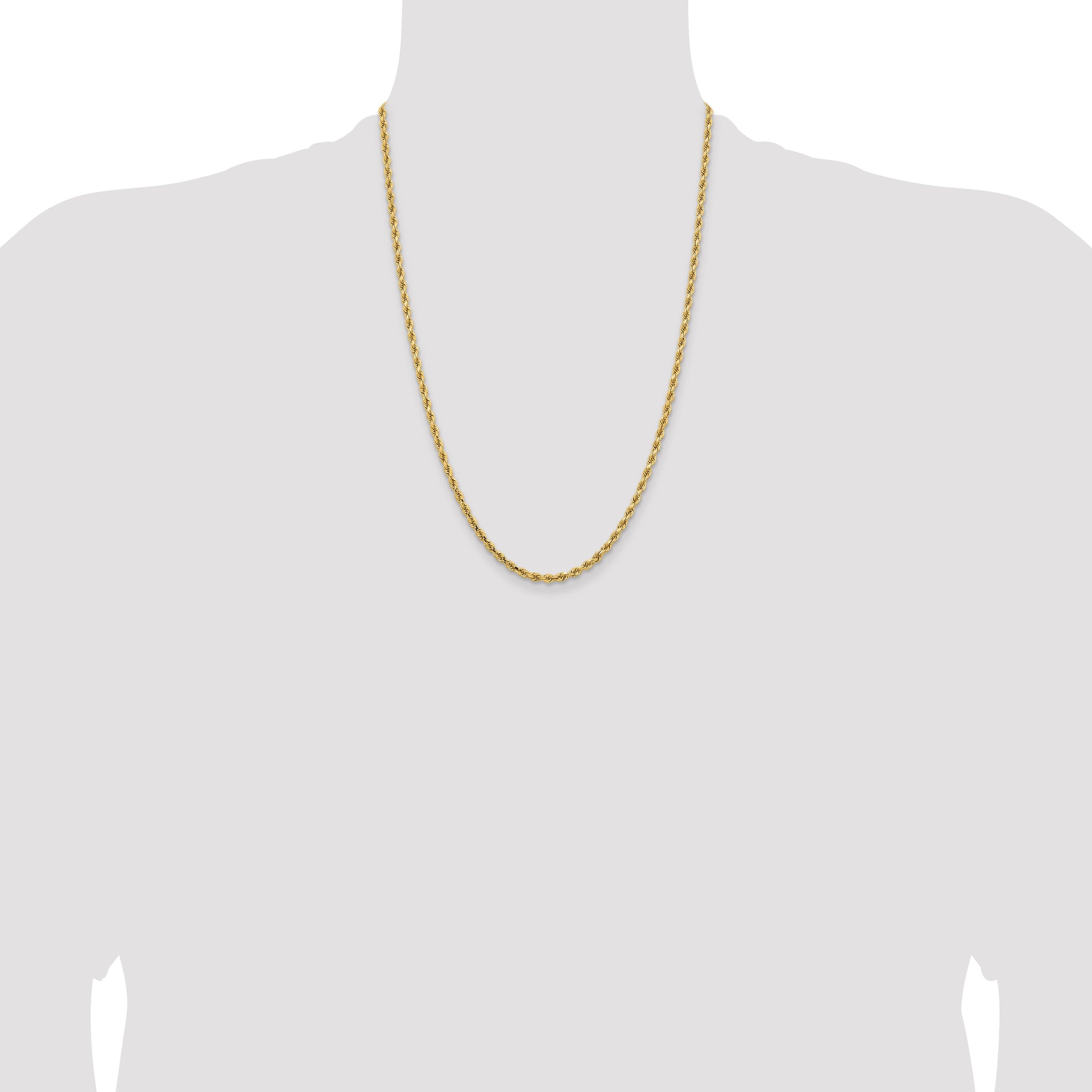 14k 3.25mm Diamond-cut Rope Chain