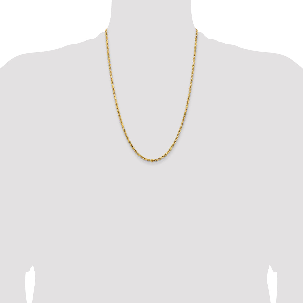 14k 3.25mm Diamond-cut Rope Chain
