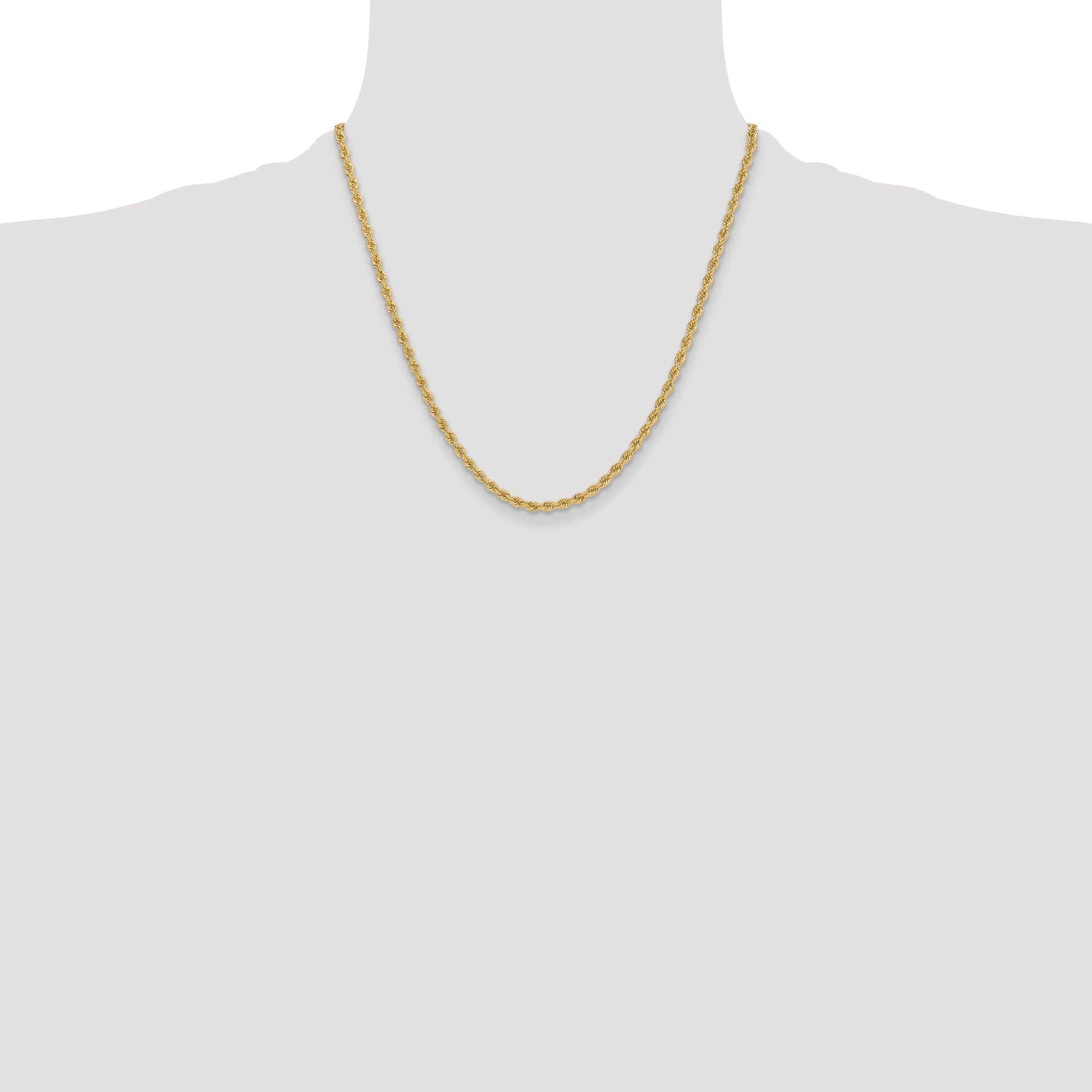 14k 3.3mm Solid Rope Chain