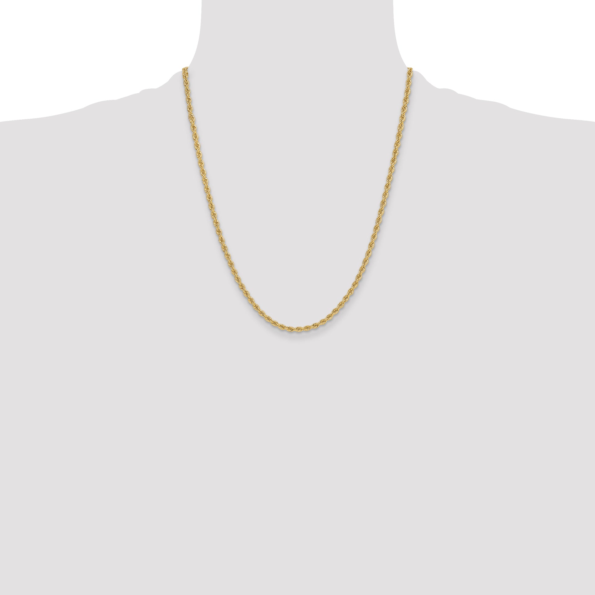 14k 3.3mm Solid Rope Chain