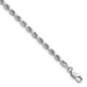 14k White Gold 3.25mm Diamond-cut Rope Chain