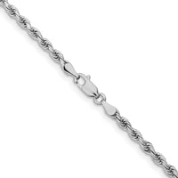 14k White Gold 3.25mm Diamond-cut Rope Chain