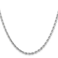 14k White Gold 3.25mm Diamond-cut Rope Chain