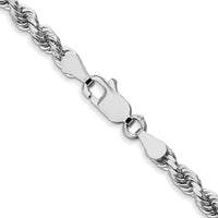 14k White Gold 3.5mm Diamond-cut Rope Chain