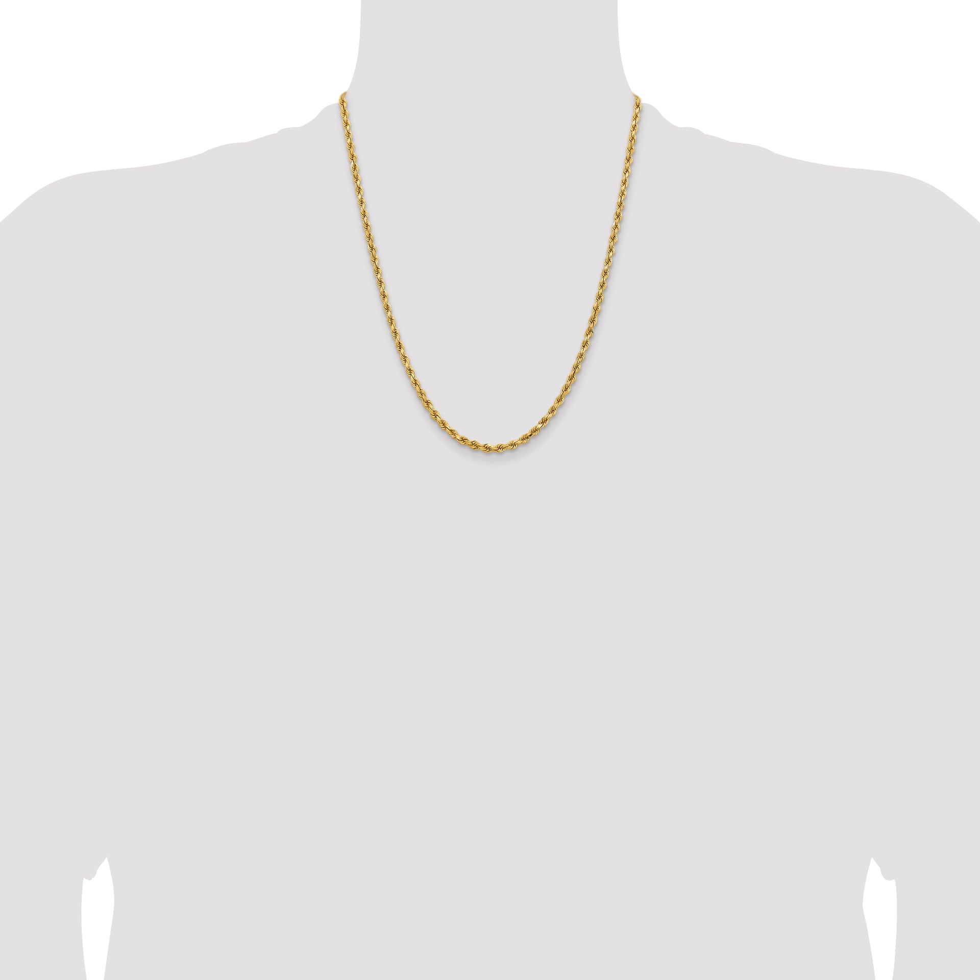 14k 3.75mm Diamond-cut Rope Chain