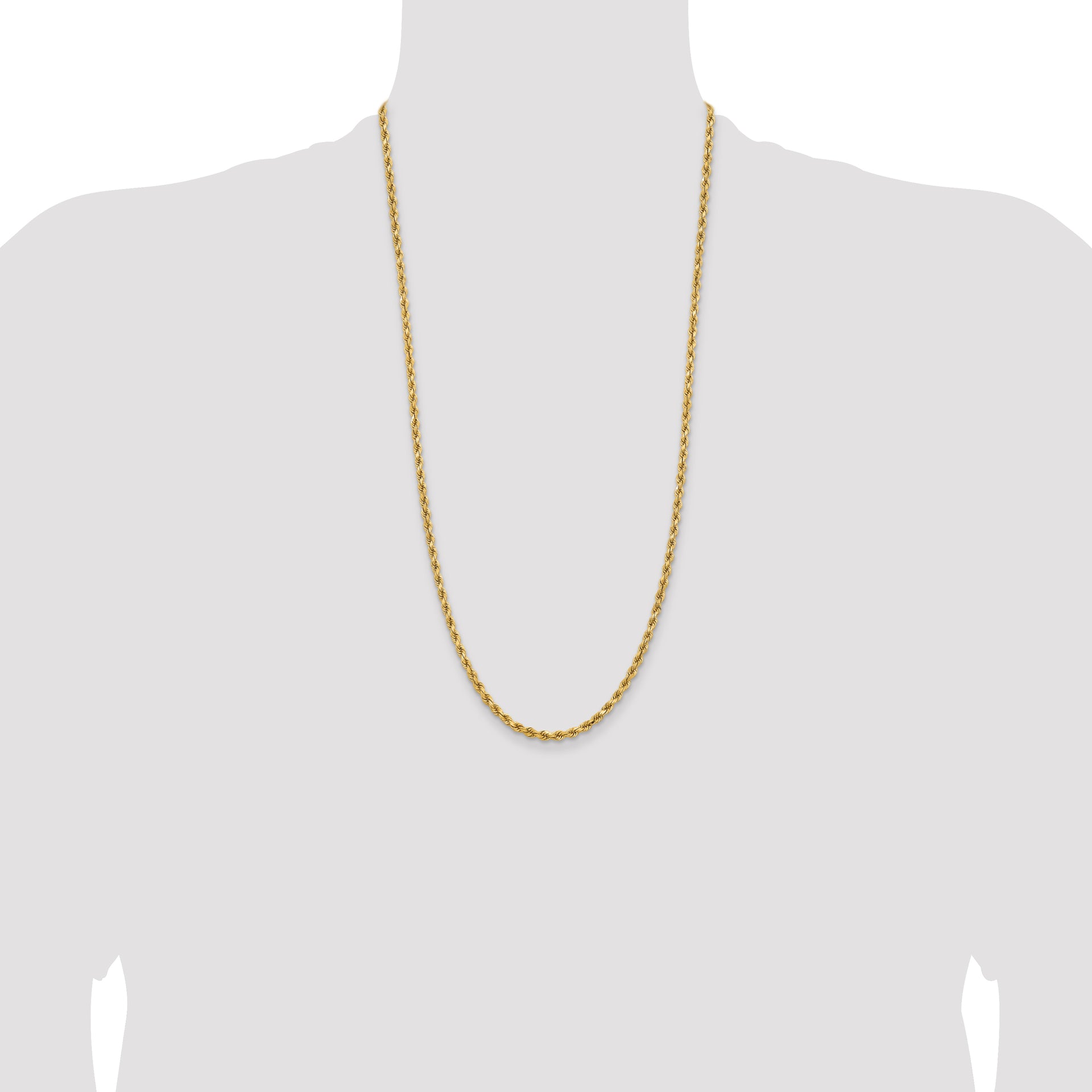 14k 3.75mm Diamond-cut Rope Chain