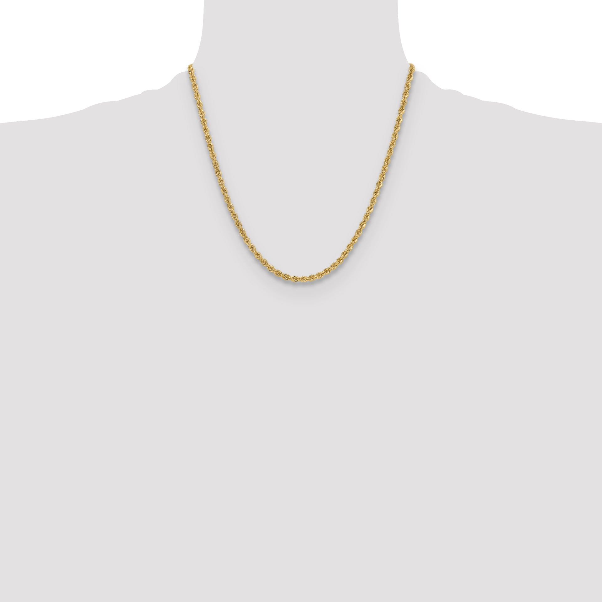 14k 3.8mm Solid Rope Chain