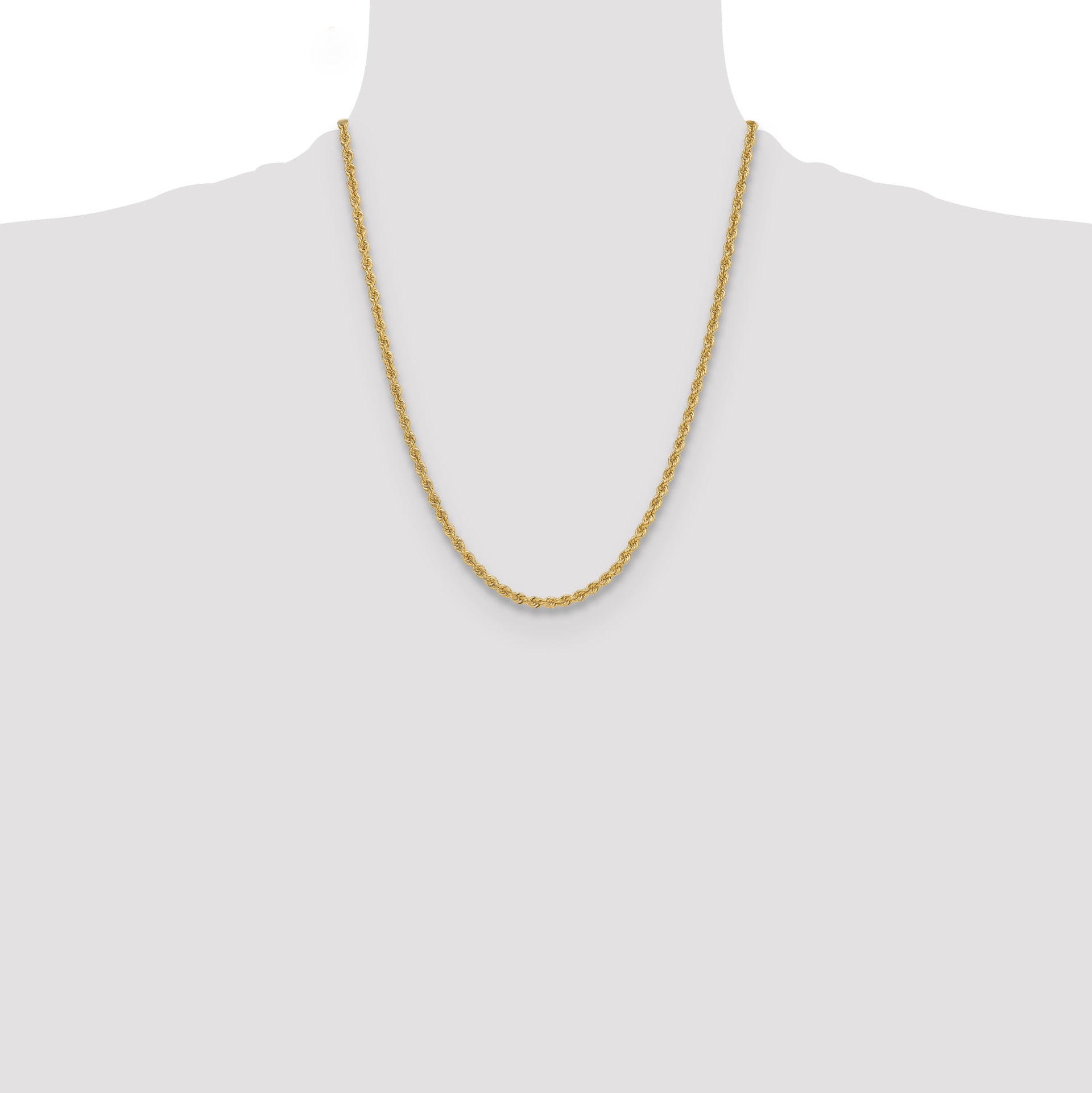 14k 3.8mm Solid Rope Chain