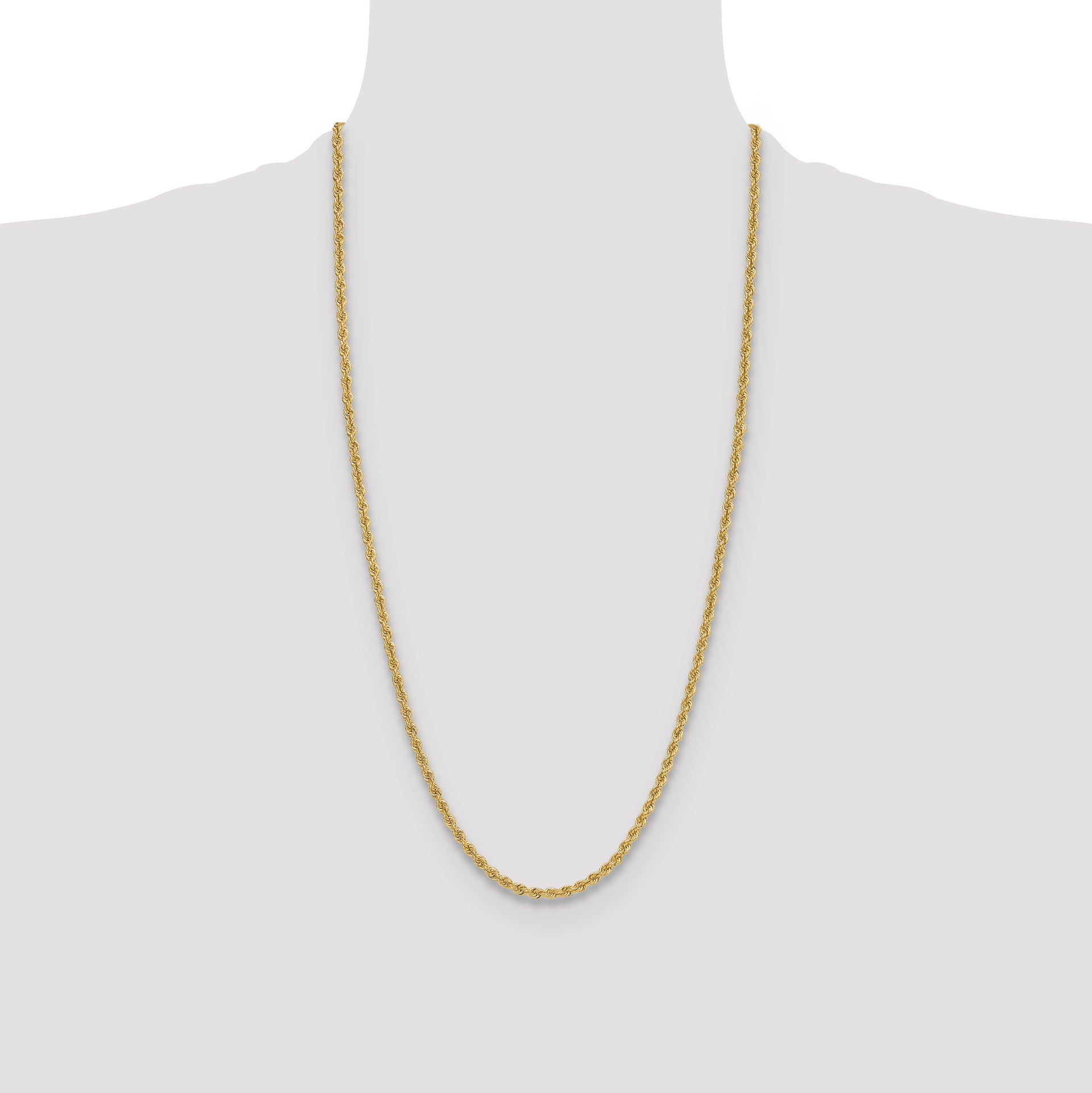 14k 3.8mm Solid Rope Chain