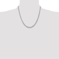 14k White Gold 3.75mm Diamond-cut Rope Chain