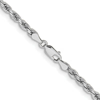 14k White Gold 3.75mm Diamond-cut Rope Chain