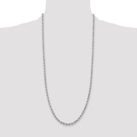 14k White Gold 3.75mm Diamond-cut Rope Chain