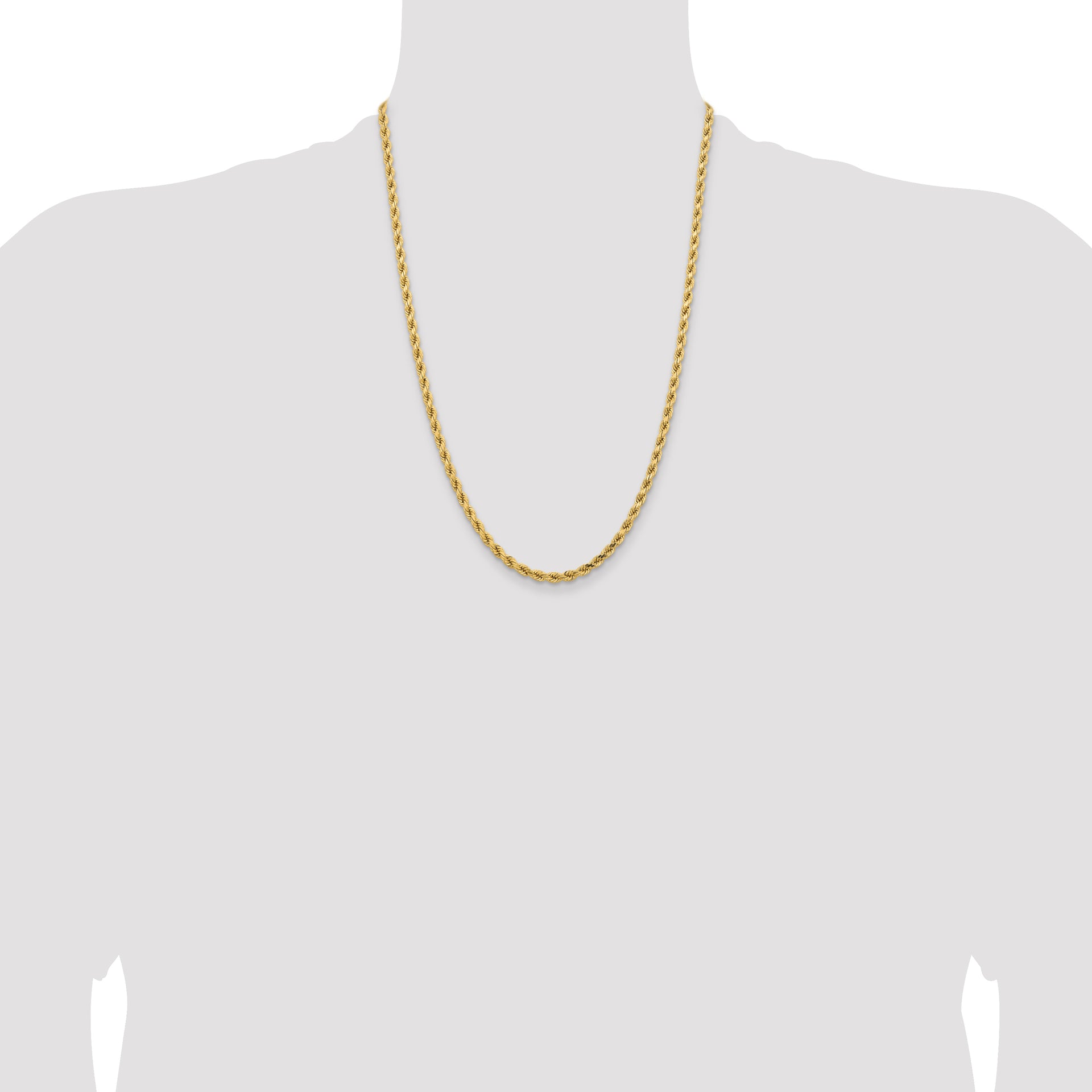 14k 4.25mm Diamond-cut Rope Chain