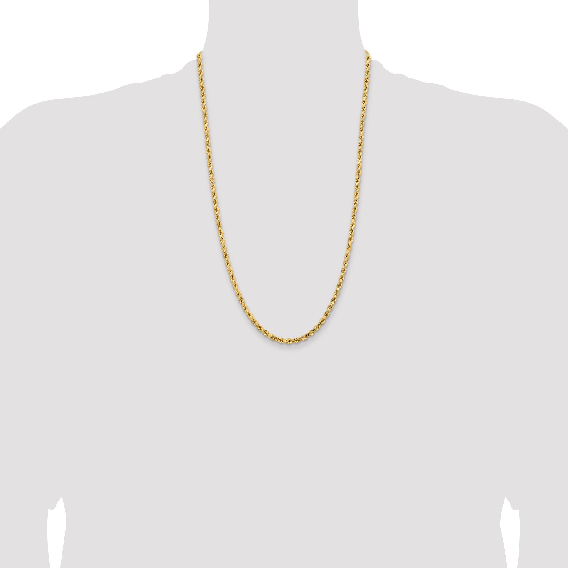 14k 4.25mm Diamond-cut Rope Chain