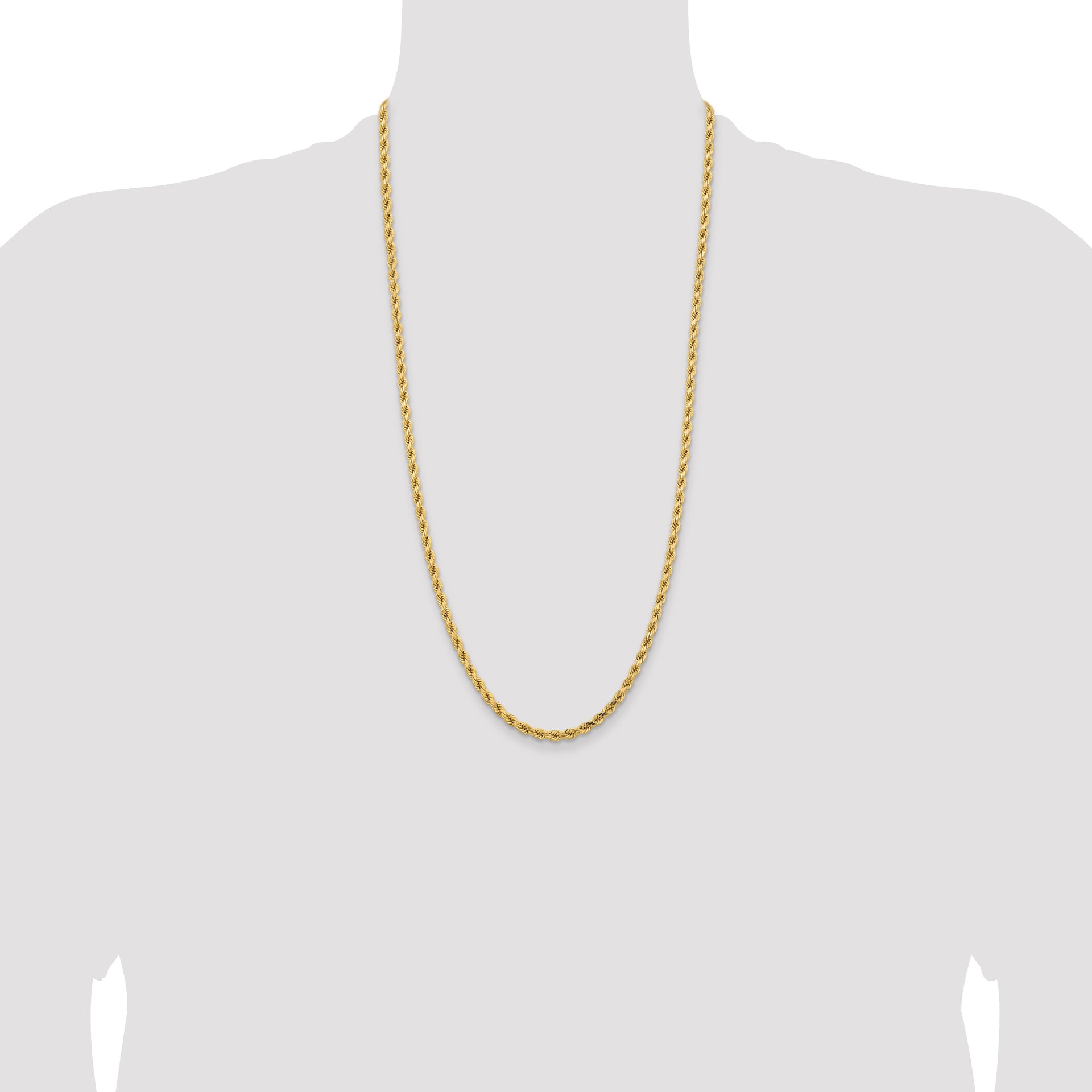 14k 4.25mm Diamond-cut Rope Chain