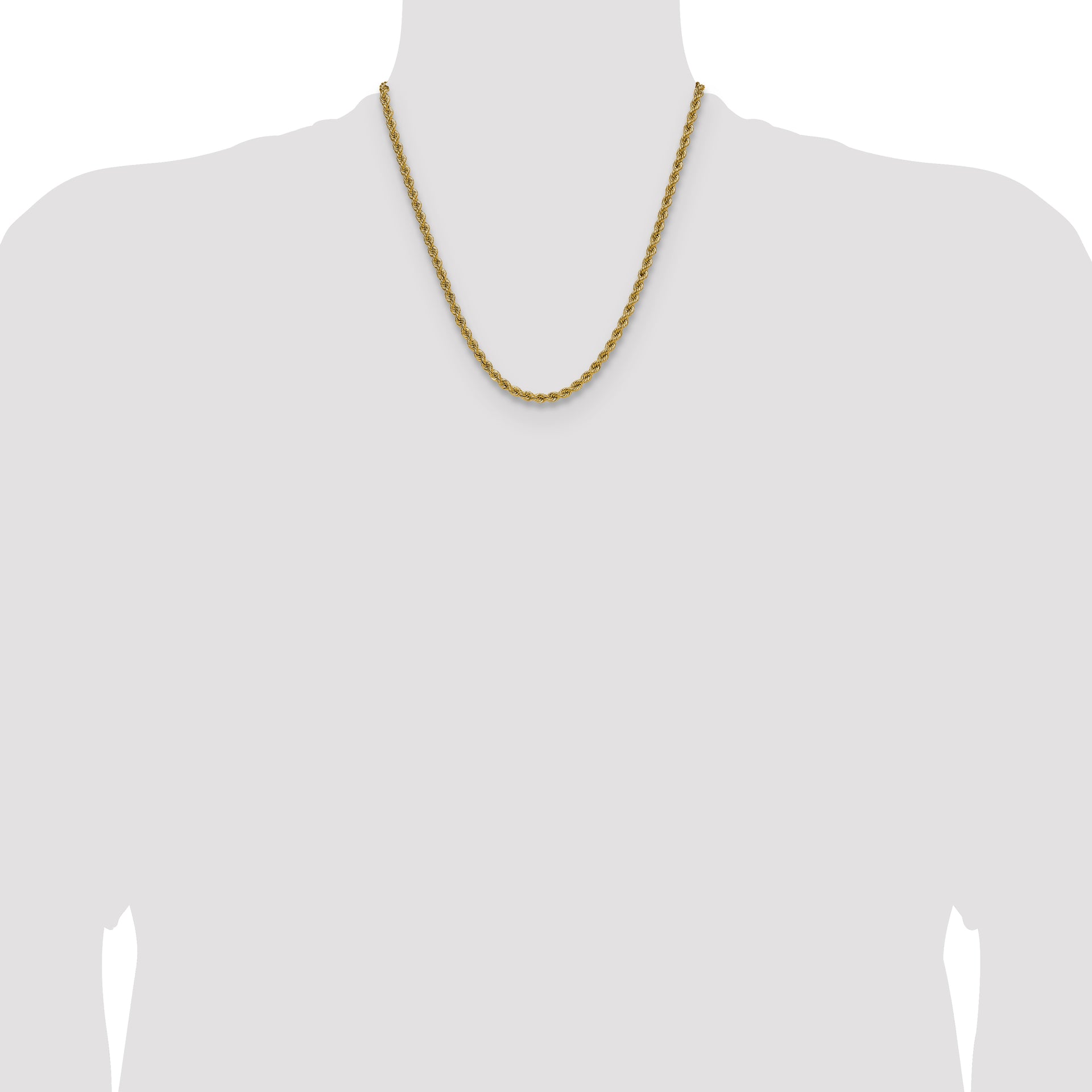 14k 4.2mm Solid Rope Chain