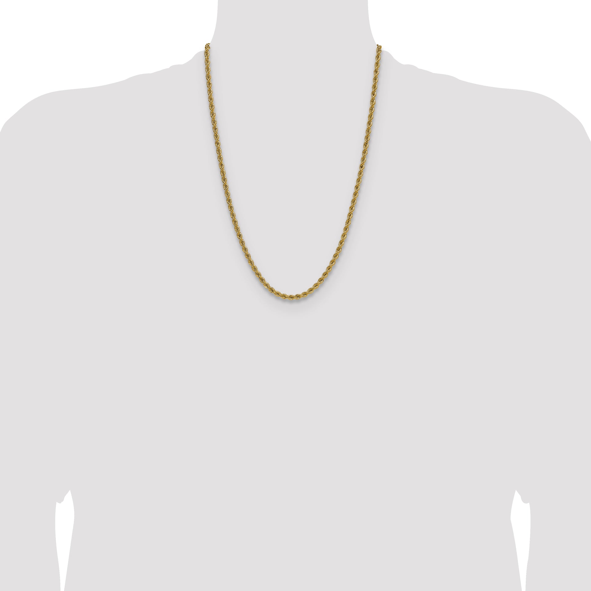 14k 4.2mm Solid Rope Chain
