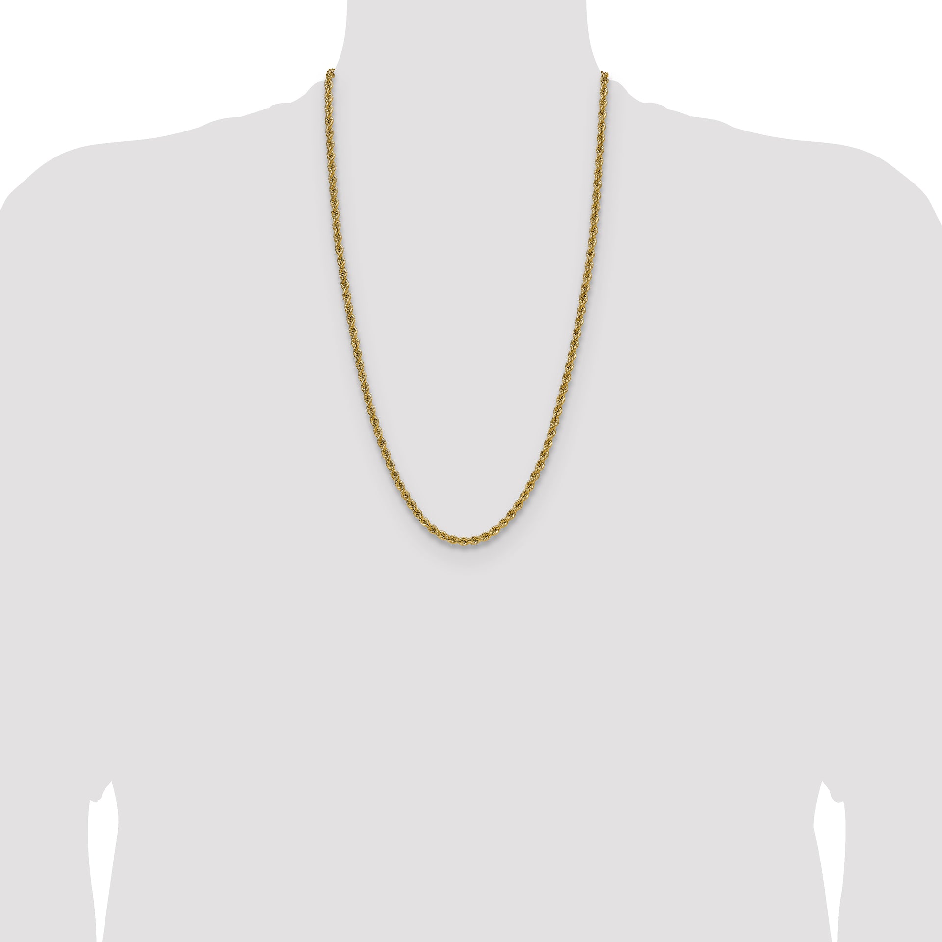 14k 4.2mm Solid Rope Chain