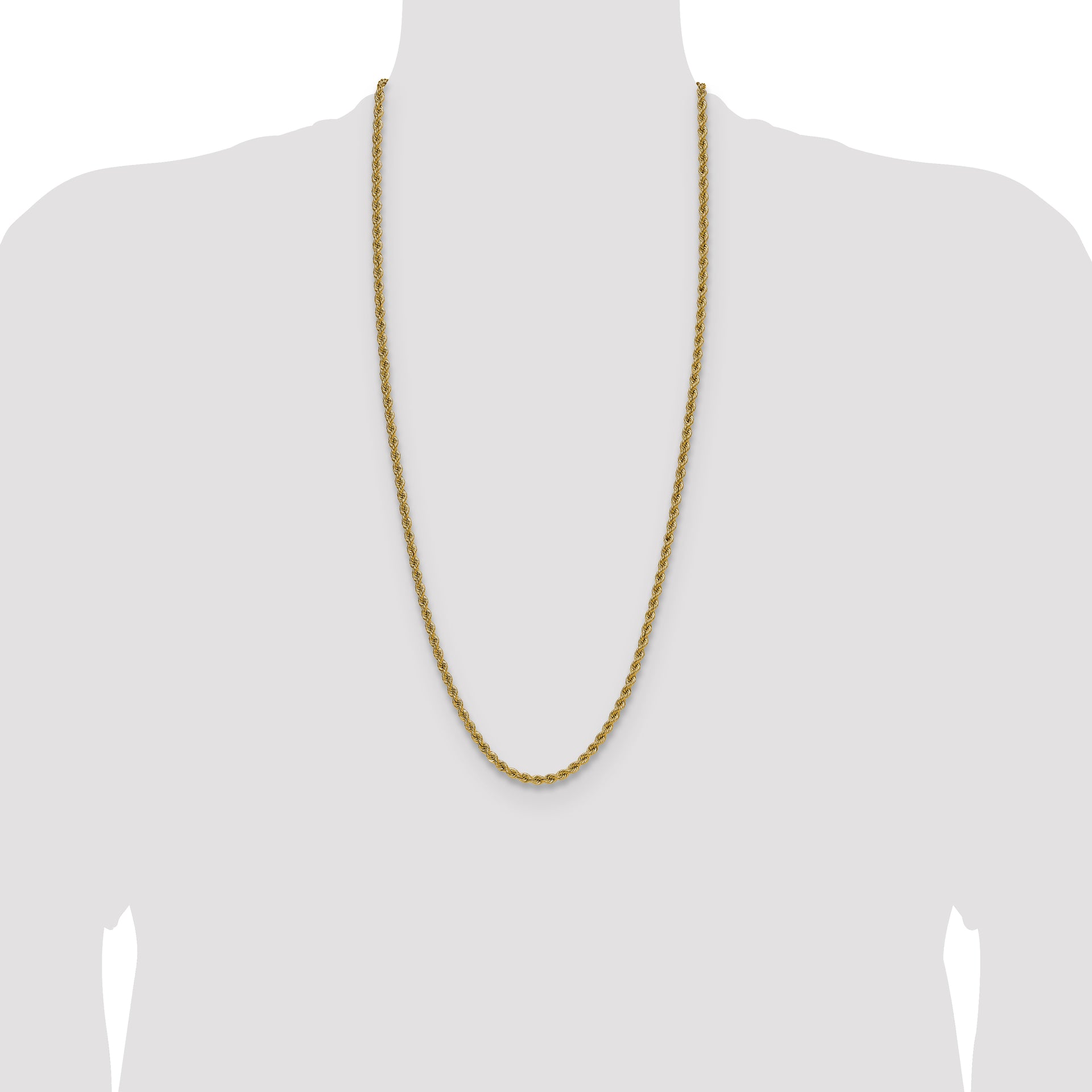 14k 4.2mm Solid Rope Chain