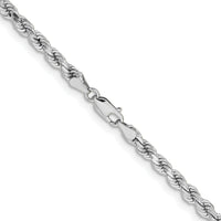14k White Gold 4.25mm Diamond-cut Rope Chain