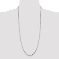 14k White Gold 4.25mm Diamond-cut Rope Chain