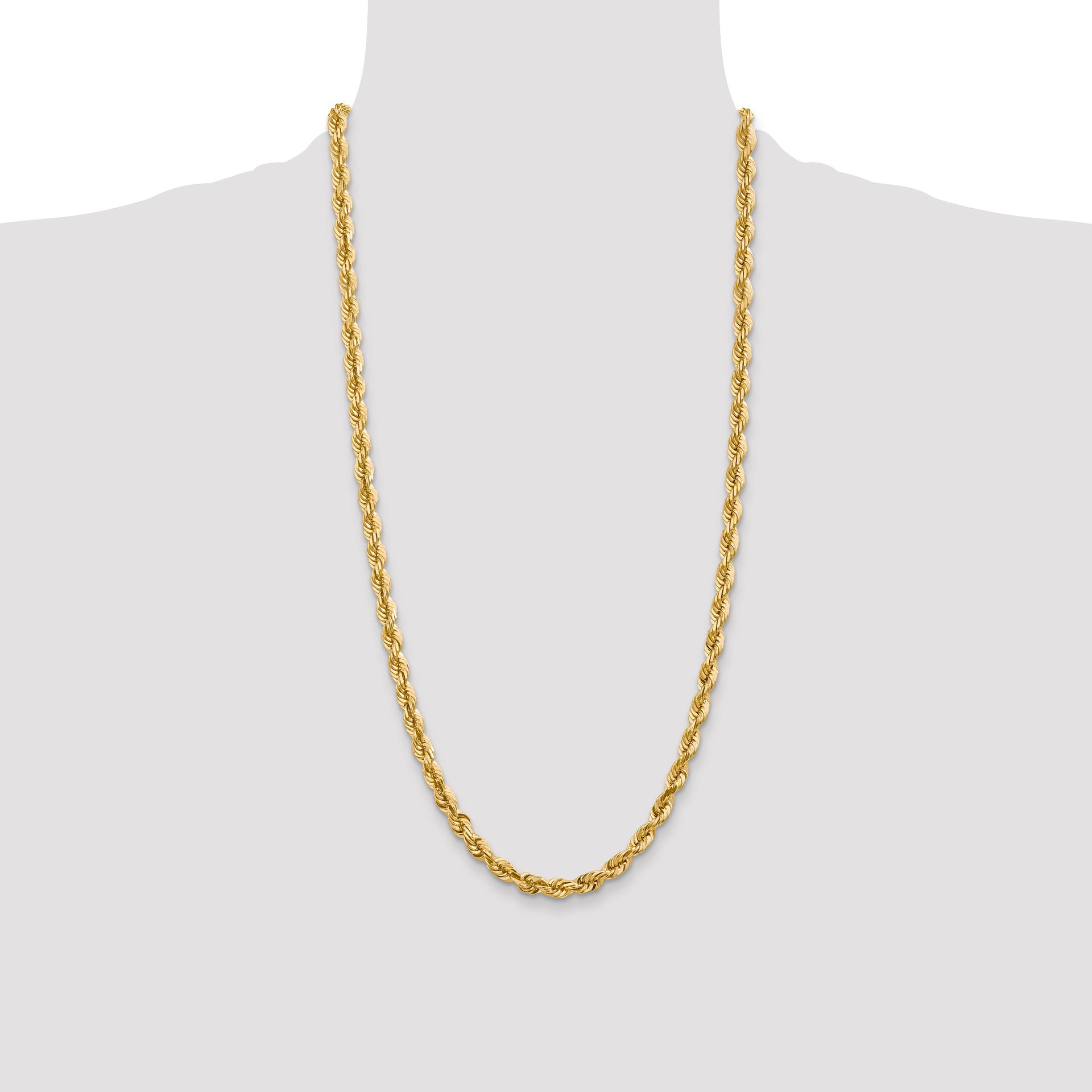 14k 5.5mm Diamond-cut Rope Chain