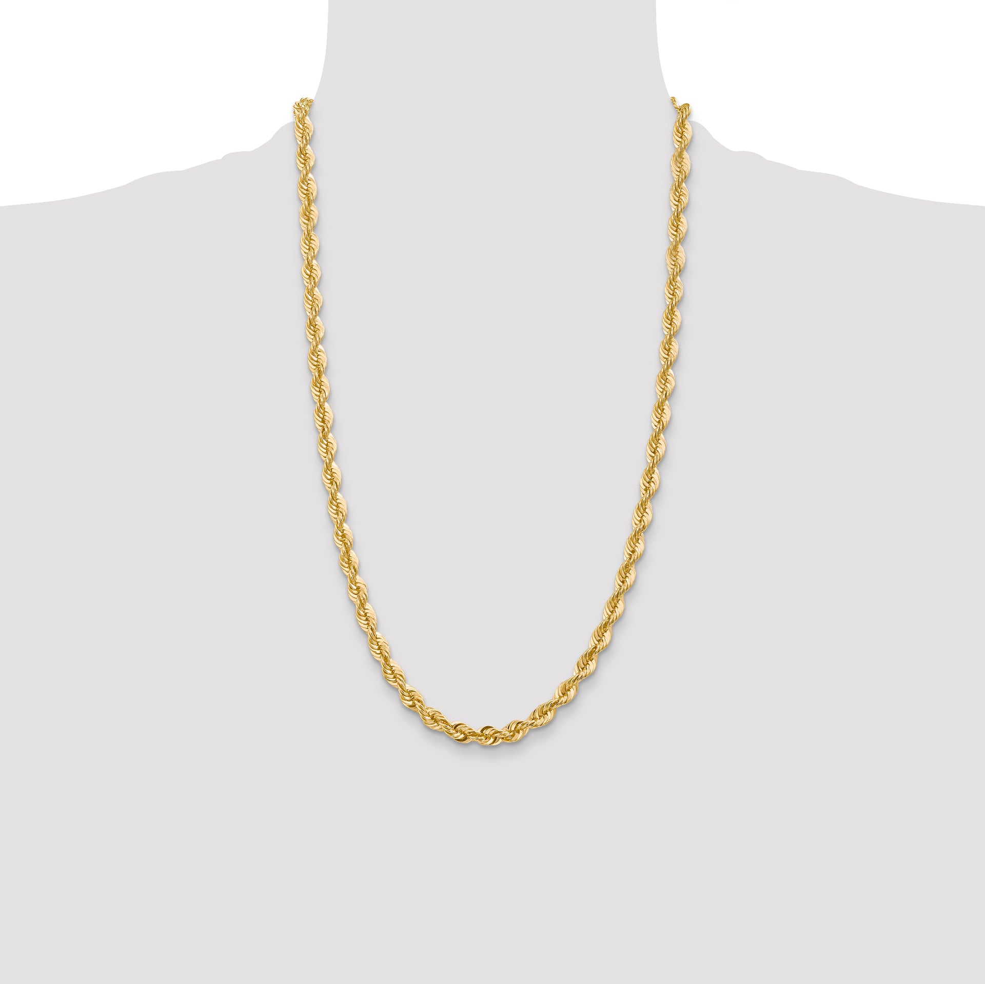 14k 6.0mm Solid Rope Chain
