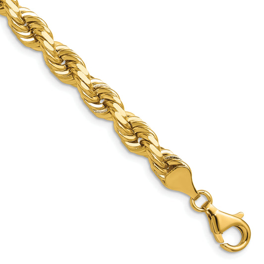 14k 6.5mm D/C Rope Fancy Lobster Clasp Chain