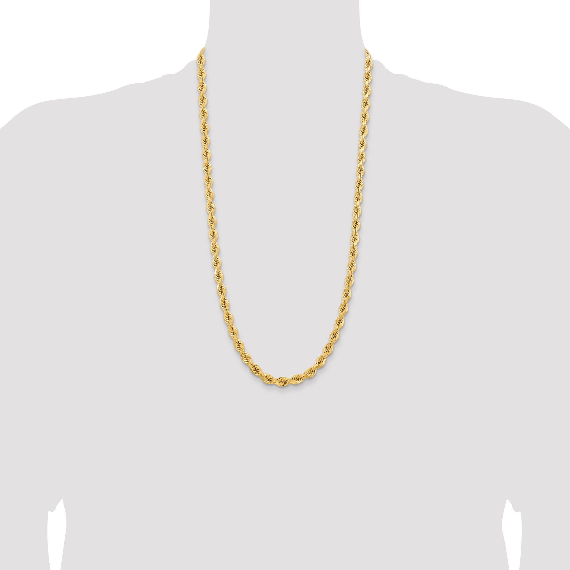 14k 6.5mm D/C Rope Fancy Lobster Clasp Chain