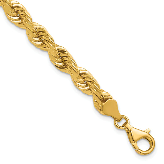 14k 6.5mm D/C Rope Fancy Lobster Clasp Chain