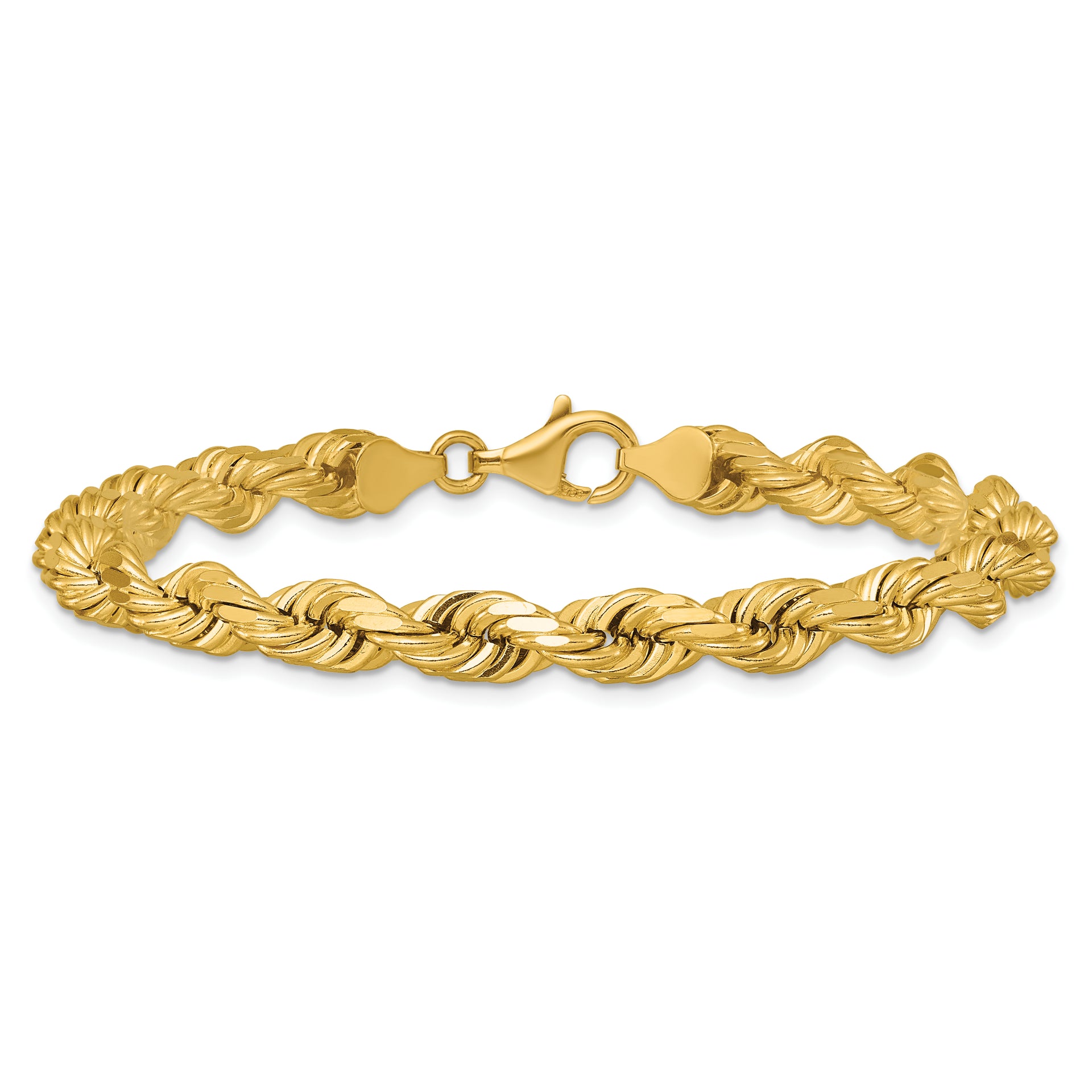 14k 6.5mm D/C Rope Fancy Lobster Clasp Chain