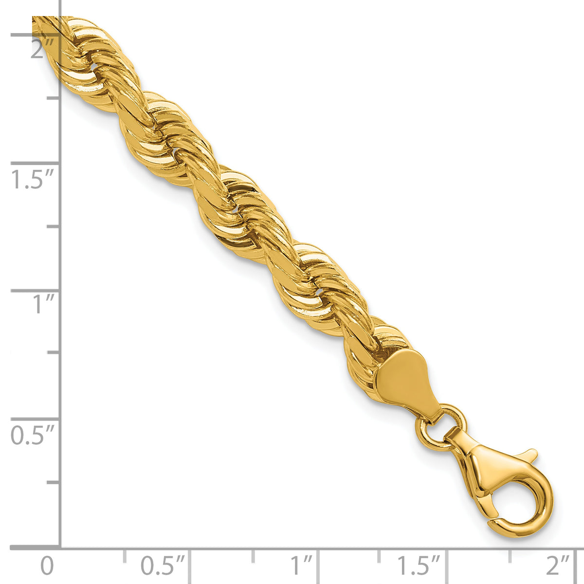 14k 6.5mm D/C Rope Fancy Lobster Clasp Chain