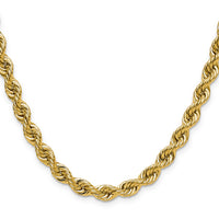 14k 6.7mm Solid Rope Chain
