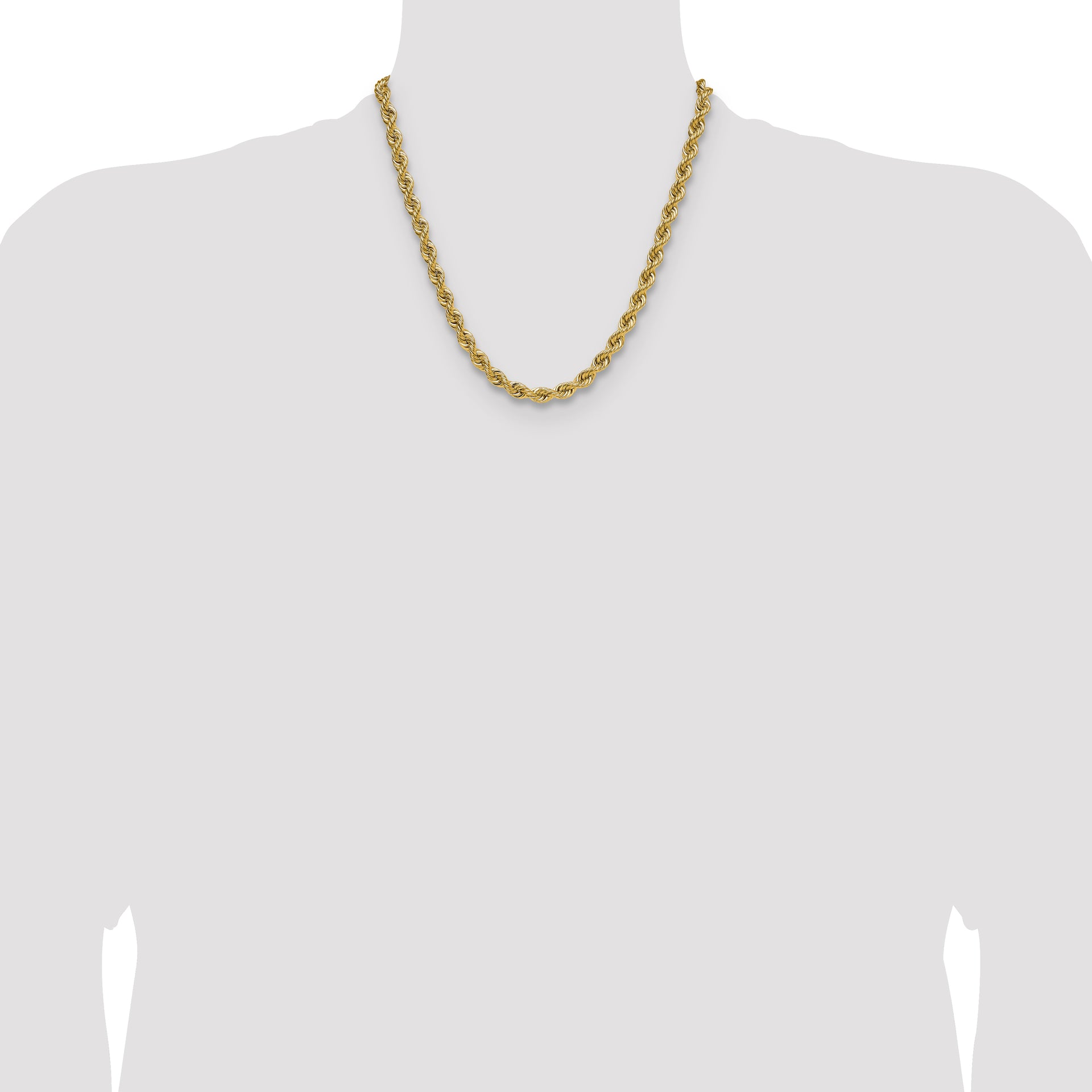 14k 6.7mm Solid Rope Chain